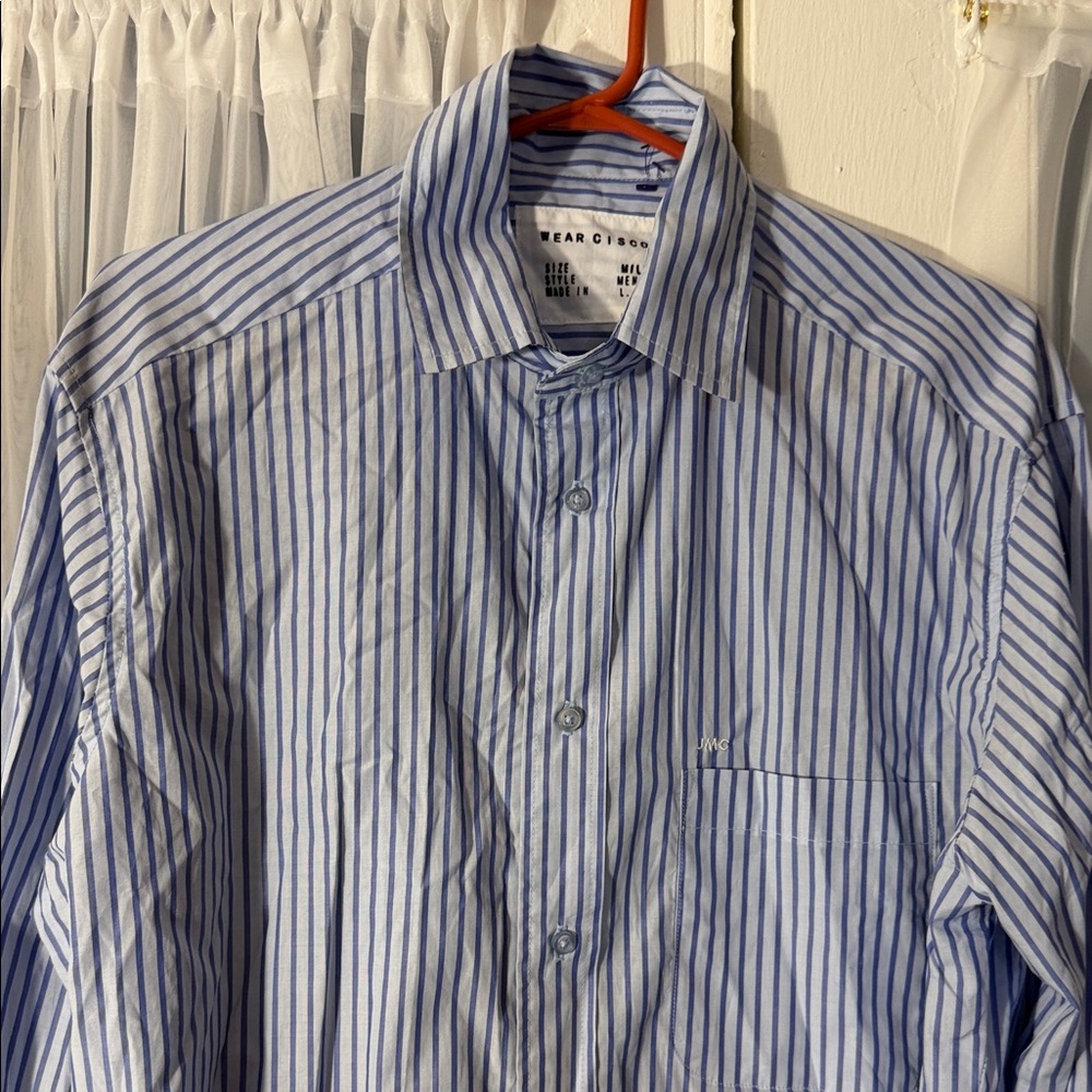 Wear Cisco The Men's Shirt Women’s Size Medium/Large Blue Striped Button Up